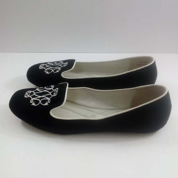 Johnston & Murphy Riley Women 9 Embroidered Black Canvas Ballet Flats 78-11518 - Picture 3 of 8